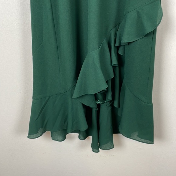 Badgley Mischka Platinum dress womens size 4 sleeveless ruffle front formal - Picture 2 of 10